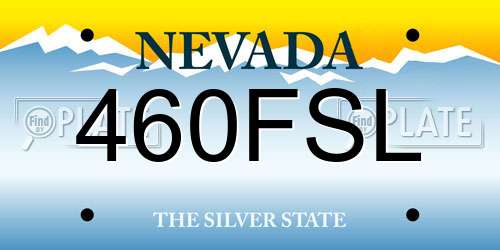 460FSL Nevada License Plate