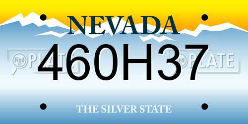 460H37 Nevada License Plate