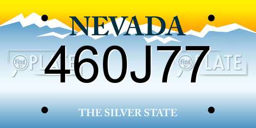 460J77 Nevada License Plate