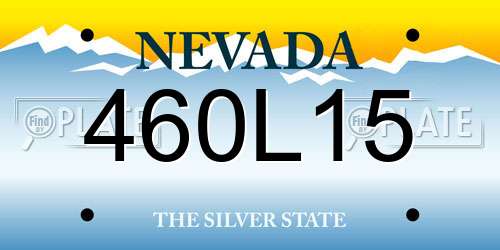460L15 Nevada License Plate