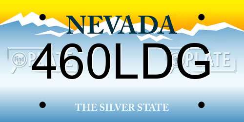 460LDG Nevada License Plate