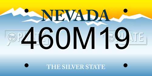 460M19 Nevada License Plate