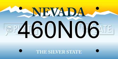 460N06 Nevada License Plate
