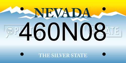460N08 Nevada License Plate