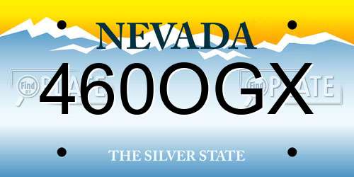 460OGX Nevada License Plate