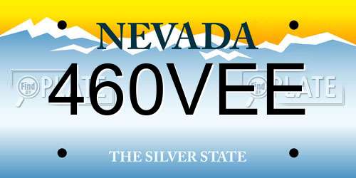460VEE Nevada License Plate