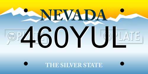 460YUL Nevada License Plate