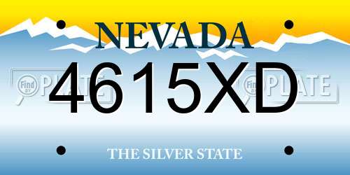 4615XD Nevada License Plate