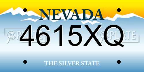 4615XQ Nevada License Plate