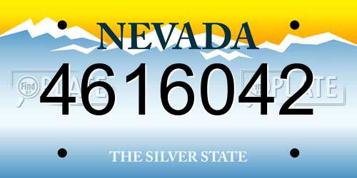 4616042 Nevada License Plate