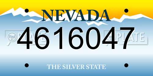 4616047 Nevada License Plate