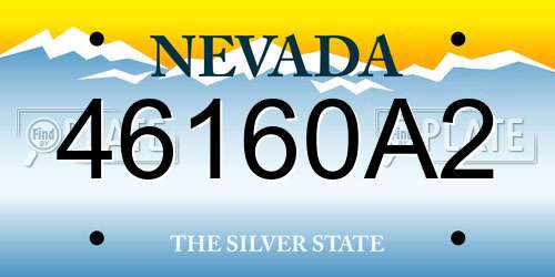 46160A2 Nevada License Plate