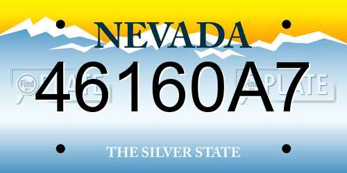 46160A7 Nevada License Plate