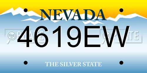 4619EW Nevada License Plate