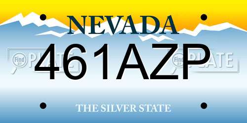 461AZP Nevada License Plate