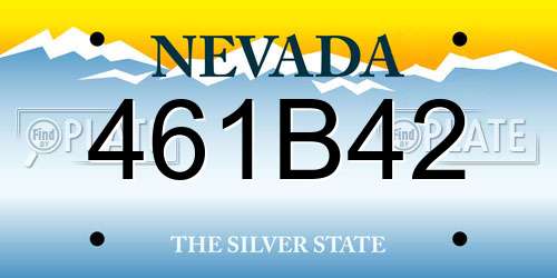 461B42 Nevada License Plate