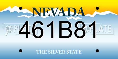 461B81 Nevada License Plate