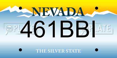 461BBI Nevada License Plate