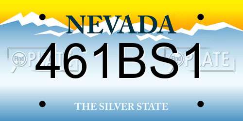 461BS1 Nevada License Plate