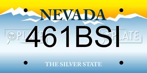 461BSI Nevada License Plate