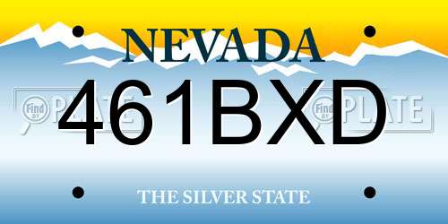 461BXD Nevada License Plate
