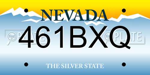 461BXQ Nevada License Plate