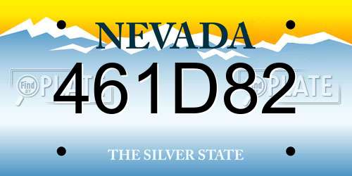 461D82 Nevada License Plate