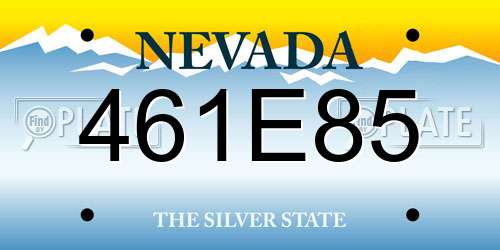 461E85 Nevada License Plate