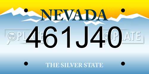 461J40 Nevada License Plate