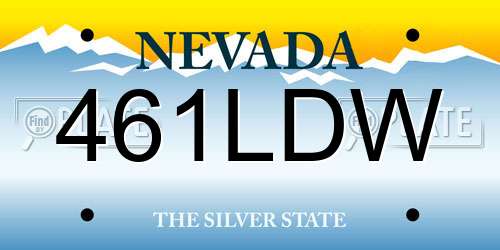 461LDW Nevada License Plate