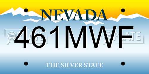 461MWF Nevada License Plate