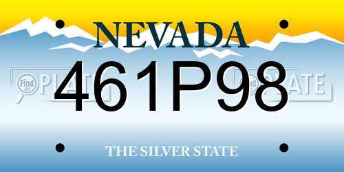 461P98 Nevada License Plate