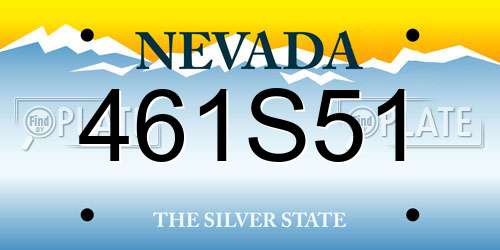 461S51 Nevada License Plate