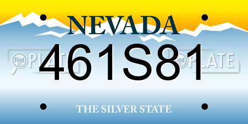 461S81 Nevada License Plate
