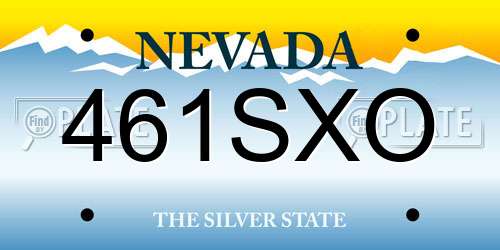 461SXO Nevada License Plate