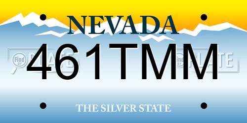 461TMM Nevada License Plate