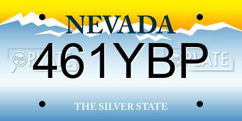 461YBP Nevada License Plate