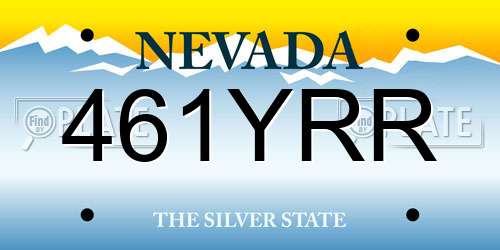 461YRR Nevada License Plate