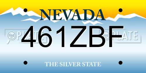 461ZBF Nevada License Plate