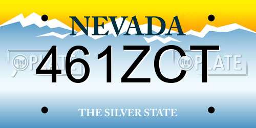 461ZCT Nevada License Plate
