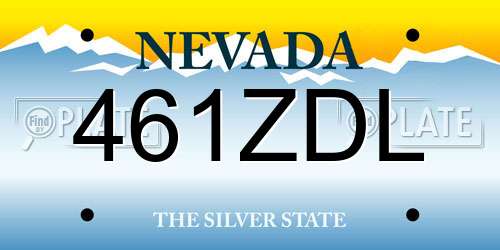 461ZDL Nevada License Plate