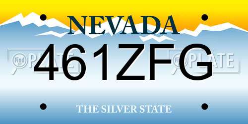 461ZFG Nevada License Plate