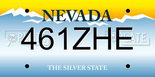 461ZHE Nevada License Plate