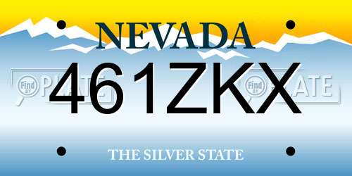 461ZKX Nevada License Plate