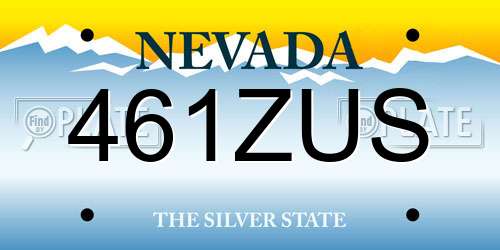 461ZUS Nevada License Plate