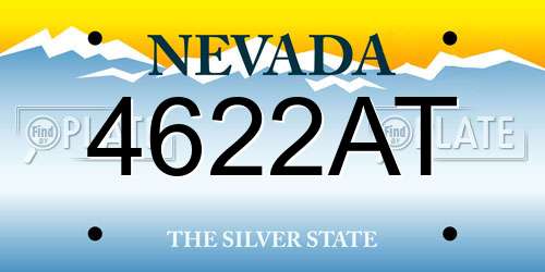 4622AT Nevada License Plate