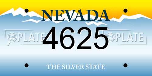 4625 Nevada License Plate