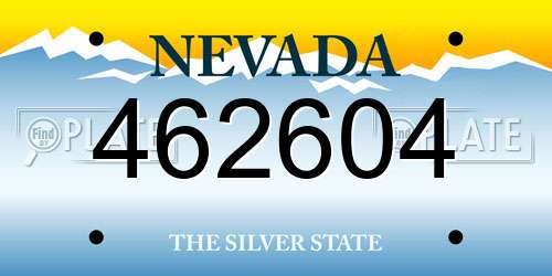 462604 Nevada License Plate