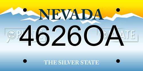 4626OA Nevada License Plate