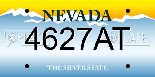 4627AT Nevada License Plate